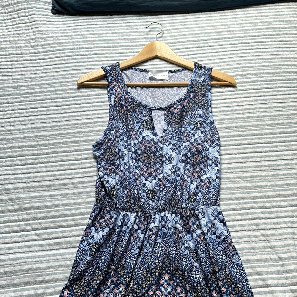French Grey blue maxi dress